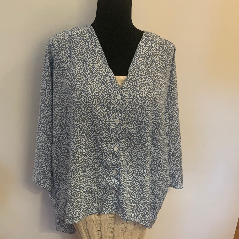 Blue Patterned Women's Top